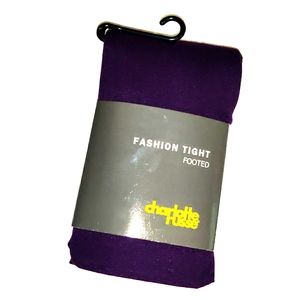 NWT Charlotte Russe Dark Purple Footed Tights